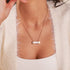 Howlite | Or | Collier barre de pierres précieuses